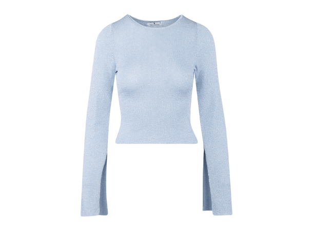 Adina Top LS Blue L LS sequin knit top 