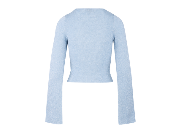 Adina Top LS Blue L LS sequin knit top 
