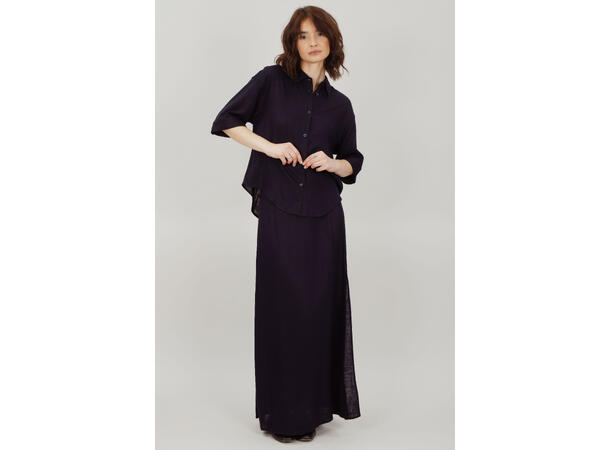 Bekky Skirt Navy M Linen/Viscose maxi skirt 