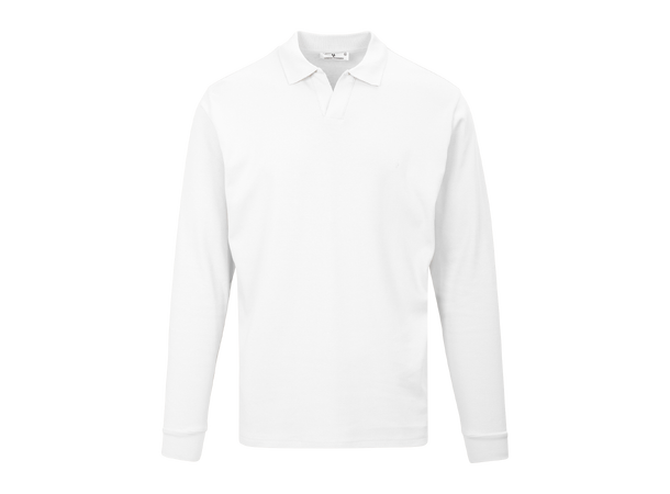 Dani LS Pique White M Interlock LS polo pique 