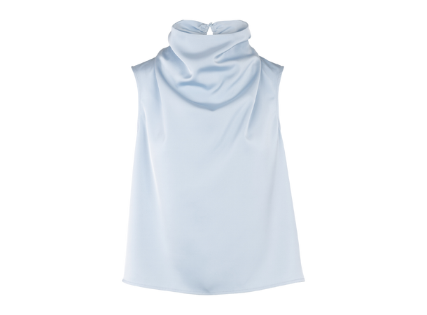 Ellinor Top Light Blue M Satin watefall top 