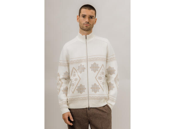 Herbie Cardigan Cream M Chunky merino pattern cardigan 