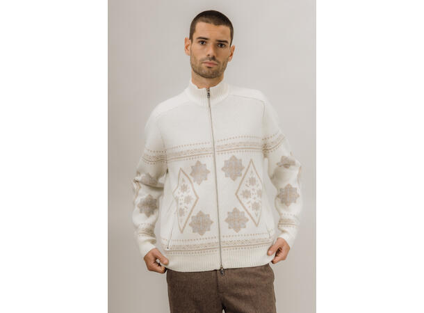 Herbie Cardigan Cream M Chunky merino pattern cardigan 