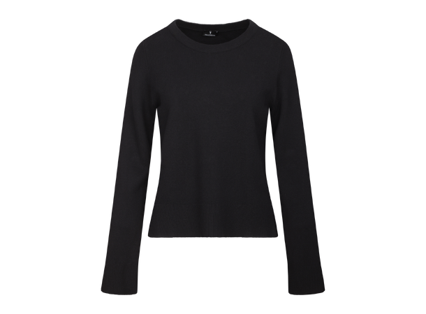 Lila Sweater Black S Viscose knit LS sweater 