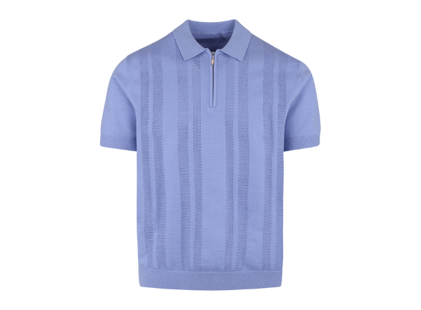 Lucien Pique Blue Bonnet XXL Pointelle knit zip pique 