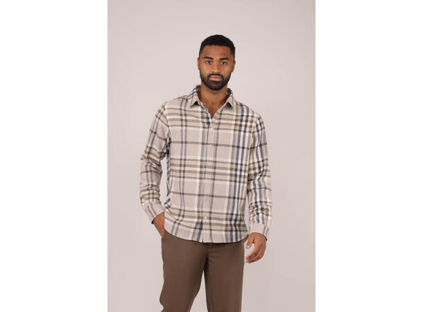 Made Shirt Sand check S Check wool shirt 