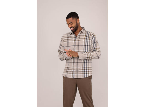 Made Shirt Sand check S Check wool shirt 