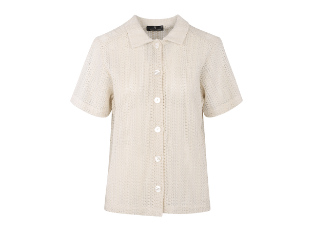 Melissa SS Shirt Cream S Loose crochet look SS shirt 