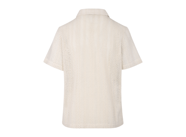 Melissa SS Shirt Cream S Loose crochet look SS shirt 