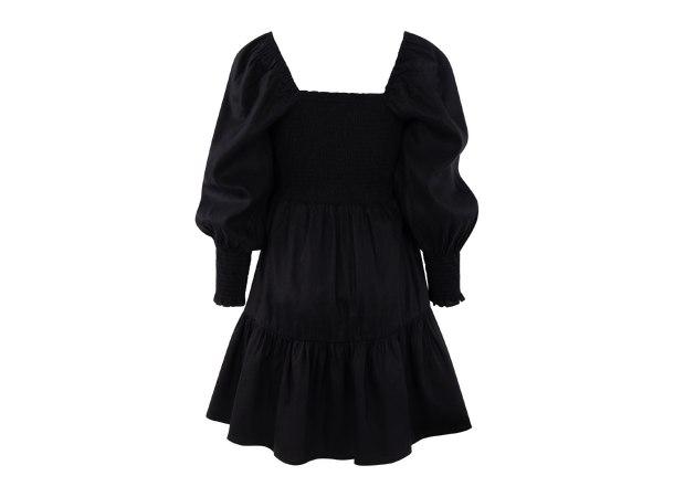 Milagros Dress Black S Stretch linen dress 