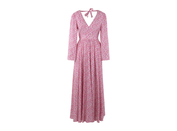 Milena Dress Pink AOP XL V-neck open back maxi dress 