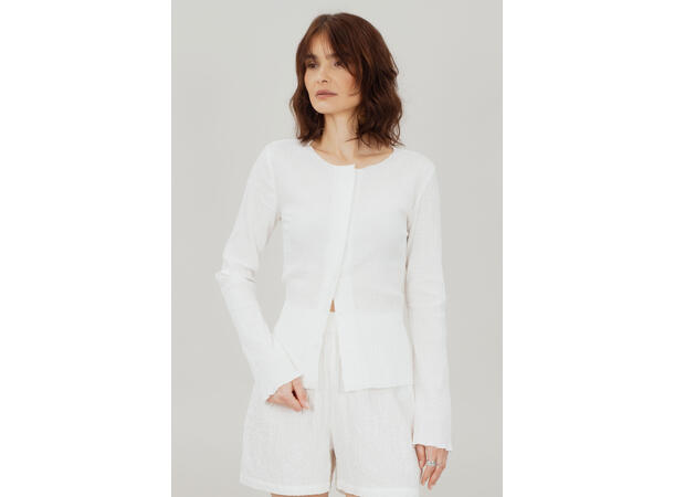 Ona LS Blouse White S Crinkle cotton blouse 