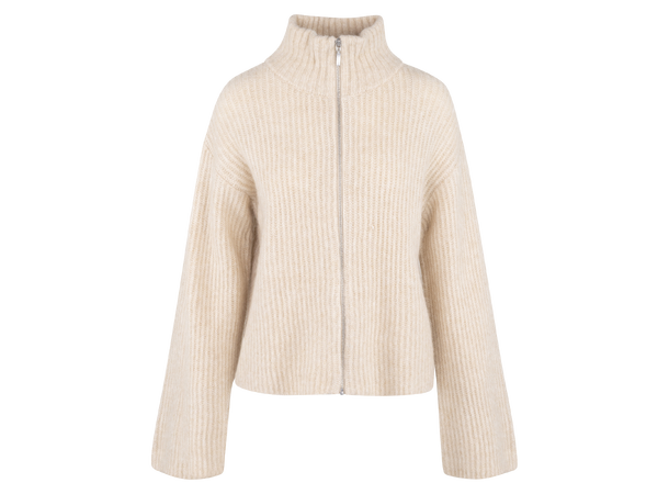 Pandora Cardigan Light Sand M Mohair zip wool cardigan 
