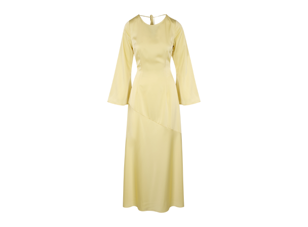 Sanne Dress Light Yellow XL Satin dress with open back 