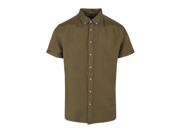 Sawyer Shirt Burnt olive M SS linen shirt 
