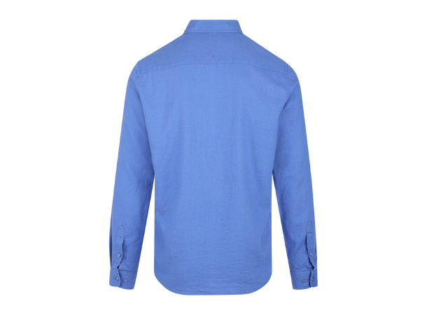 Thad Shirt Blue Bonnet M Linen cotton LS shirt 