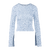 Adina Top LS Blue XL LS sequin knit top 