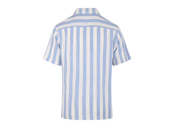 Folke SS Shirt Light Blue L Striped linen SS shirt 