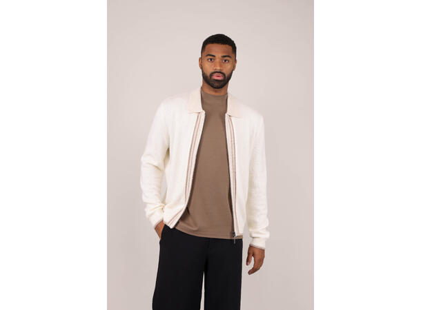 Ford zip cardigan Cream M Wool knit cardigan 