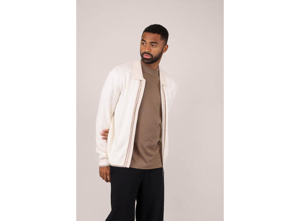 Ford zip cardigan Cream M Wool knit cardigan 