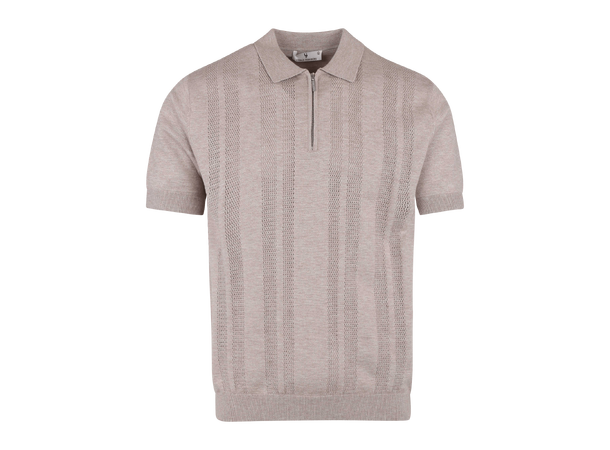 Lucien Pique Light Sand S Pointelle knit zip pique 