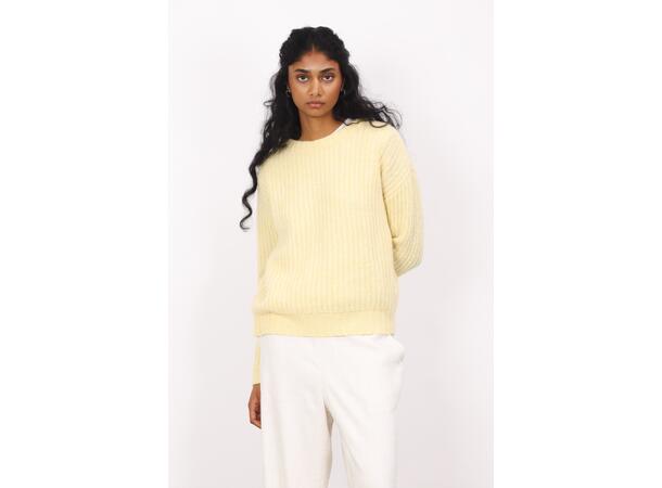 Majken Sweater Light Yellow M Loose crewneck 