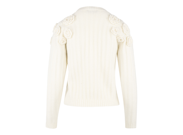 Mimmi Sweater Cream L Fashion flower sweater 