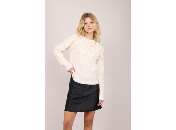 Mimmi Sweater Cream L Fashion flower sweater 