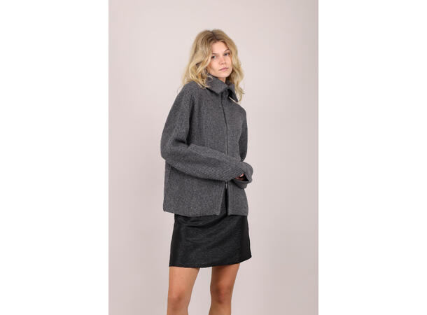 Norma Cardigan Dark grey L Wool zip cardigan 