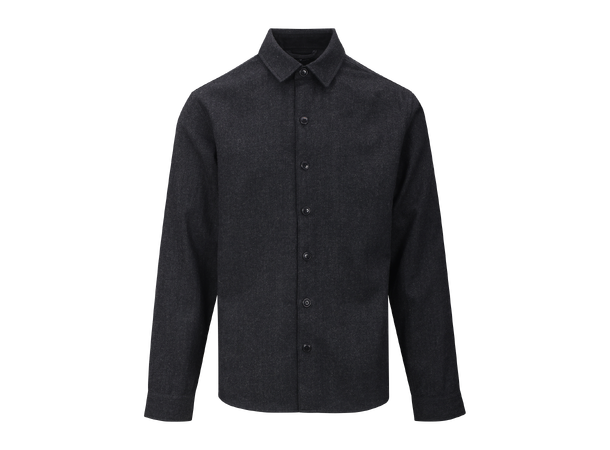 Odion Shirt Charcoal L Herringbone wool shirt 