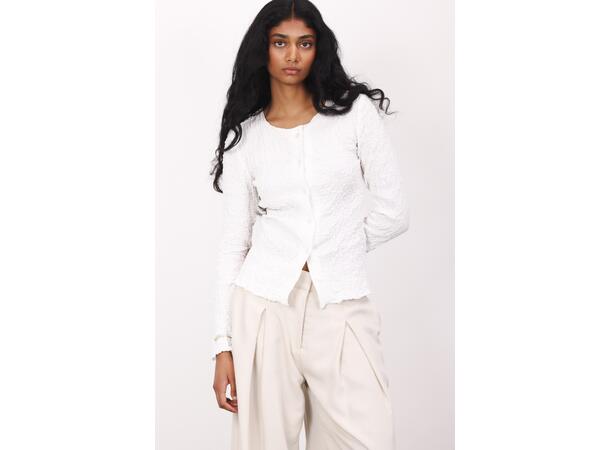 Ona LS Blouse White M Crinkle cotton blouse 