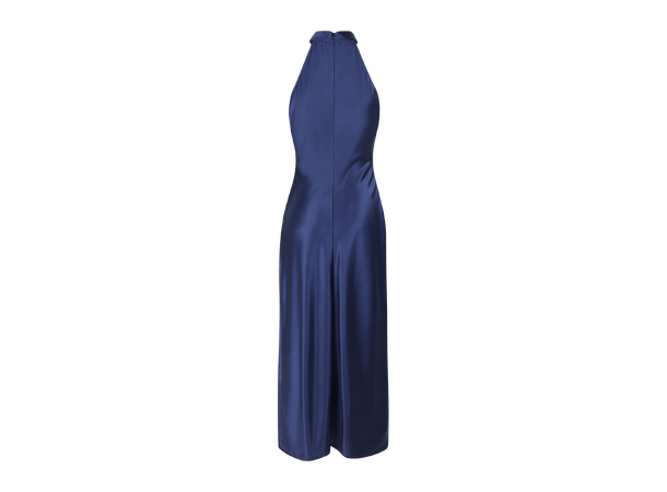 Rikki Dress Dark Navy L Satin twisted neck long dress 