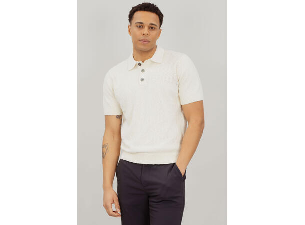 Sacha Pique Cream M Boucle knit button pique 
