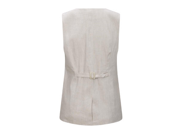 Simmy Waistcoat Sand M Long linen waistcoat 