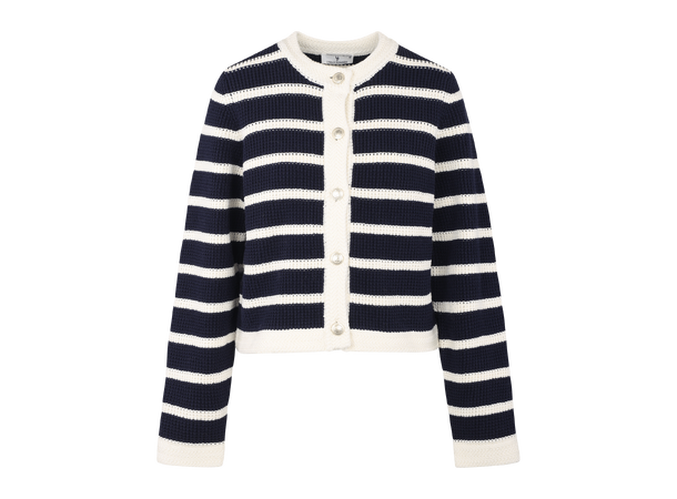 Valentine Cardigan Dark Navy L Striped cotton jacket 