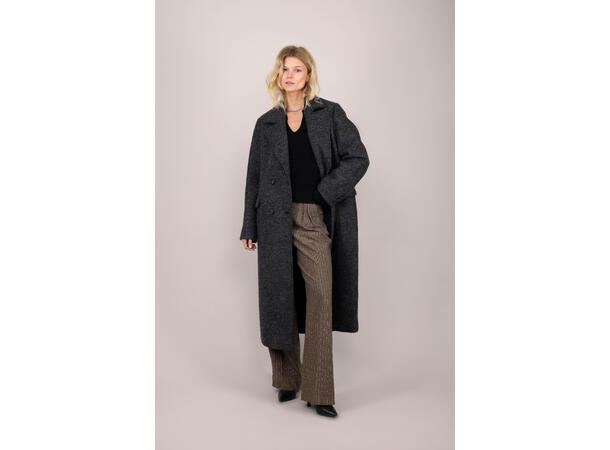Xandra Coat Charcoal XL Boiled wool coat 