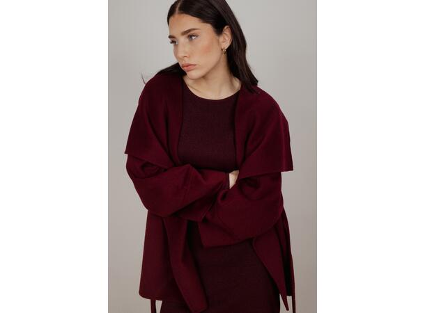 Arabella Jacket Burgundy L Short wool wrap jacket 