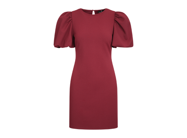 Keiyaa Dress Burgundy S Dress with puffed sleeves 