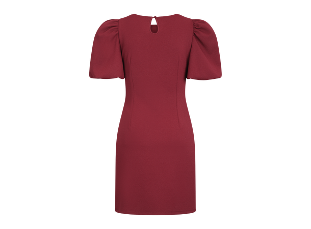 Keiyaa Dress Burgundy S Dress with puffed sleeves 