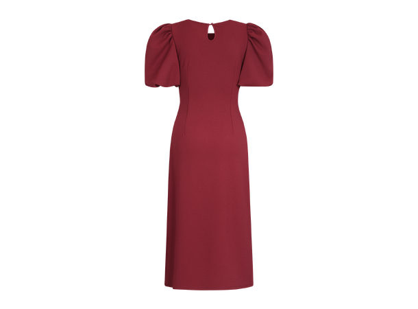 Cuba Dress Burgundy S Midi dress with puffed sleeves 