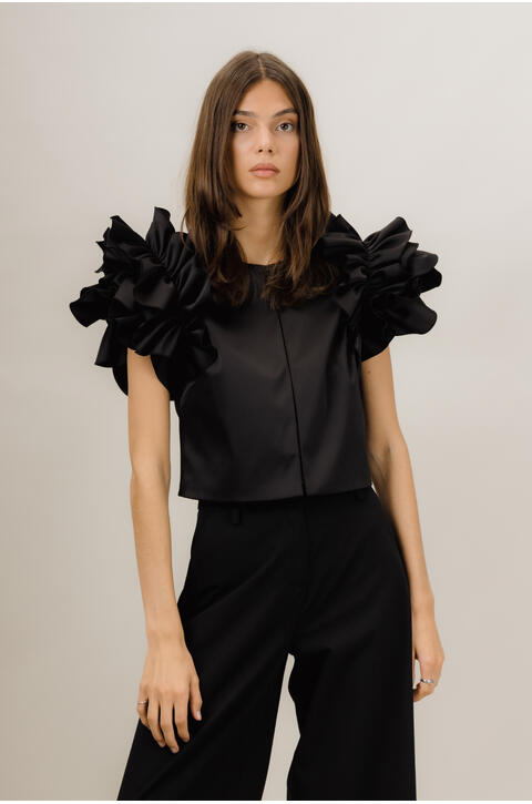Aphrodite Jacket Satin ruffle jacket