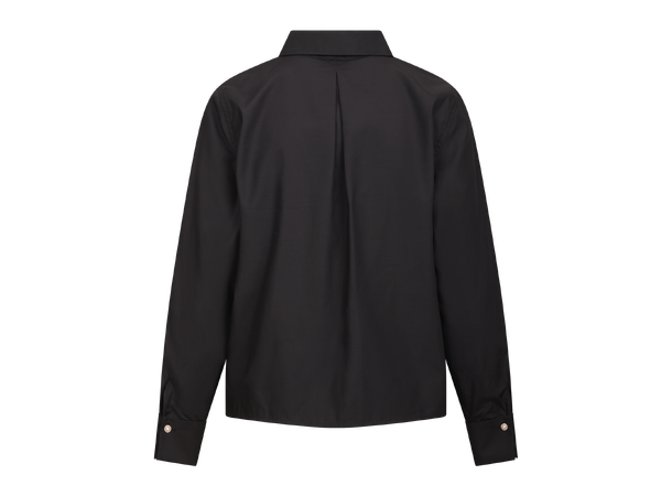 Grete Shirt Black S Tencel cotton shirt with chain 