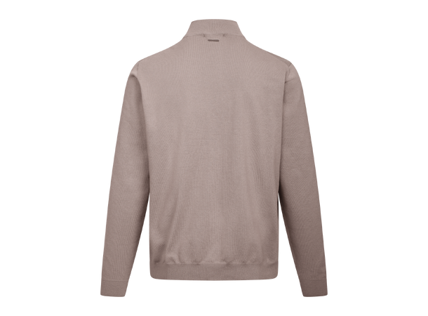Jake Half-zip Dark Sand L Basic half-zip knit sweater 