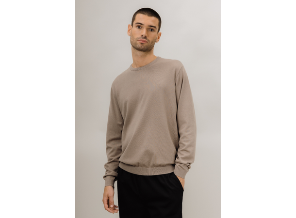 Jake Sweater Dark Sand L Basic knit sweater 