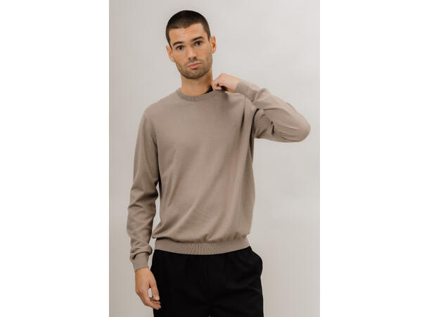 Jake Sweater Dark Sand L Basic knit sweater 