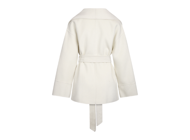 Arabella Jacket White S Short wool wrap jacket 
