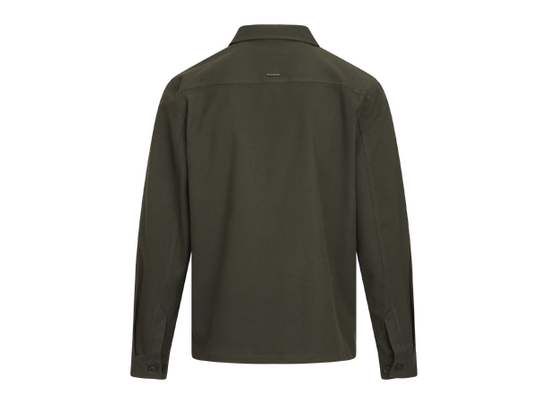 Argus Overshirt Dark Olive M Flannel Zip Overshirt 