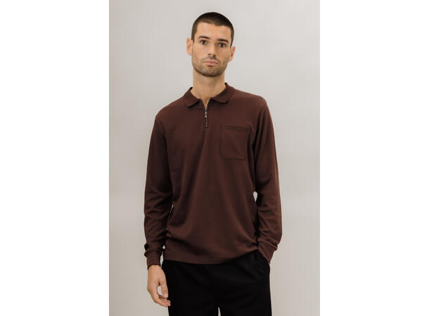 Denis LS Pique Fudge L Interlock LS polo pique 