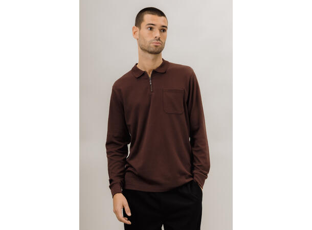Denis LS Pique Fudge L Interlock LS polo pique 
