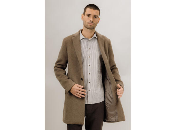 Miles Wool Coat Dark Sand M Basic wool coat 